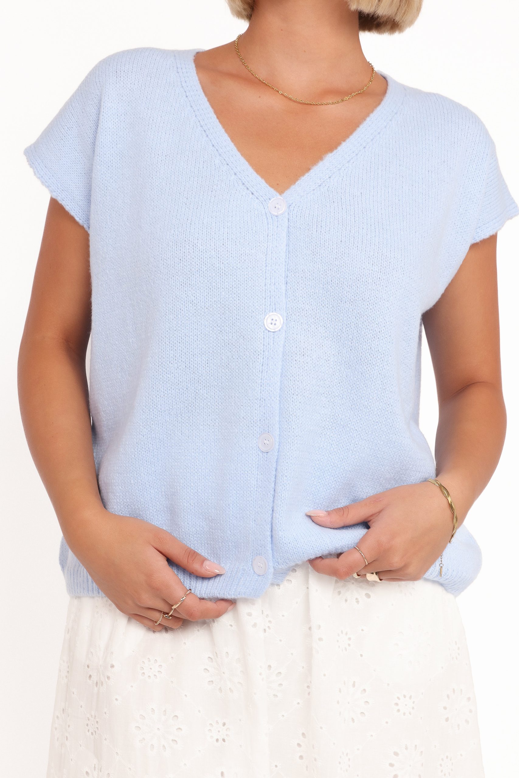 Mariana Knit Vest - Pale Blue - Image 3