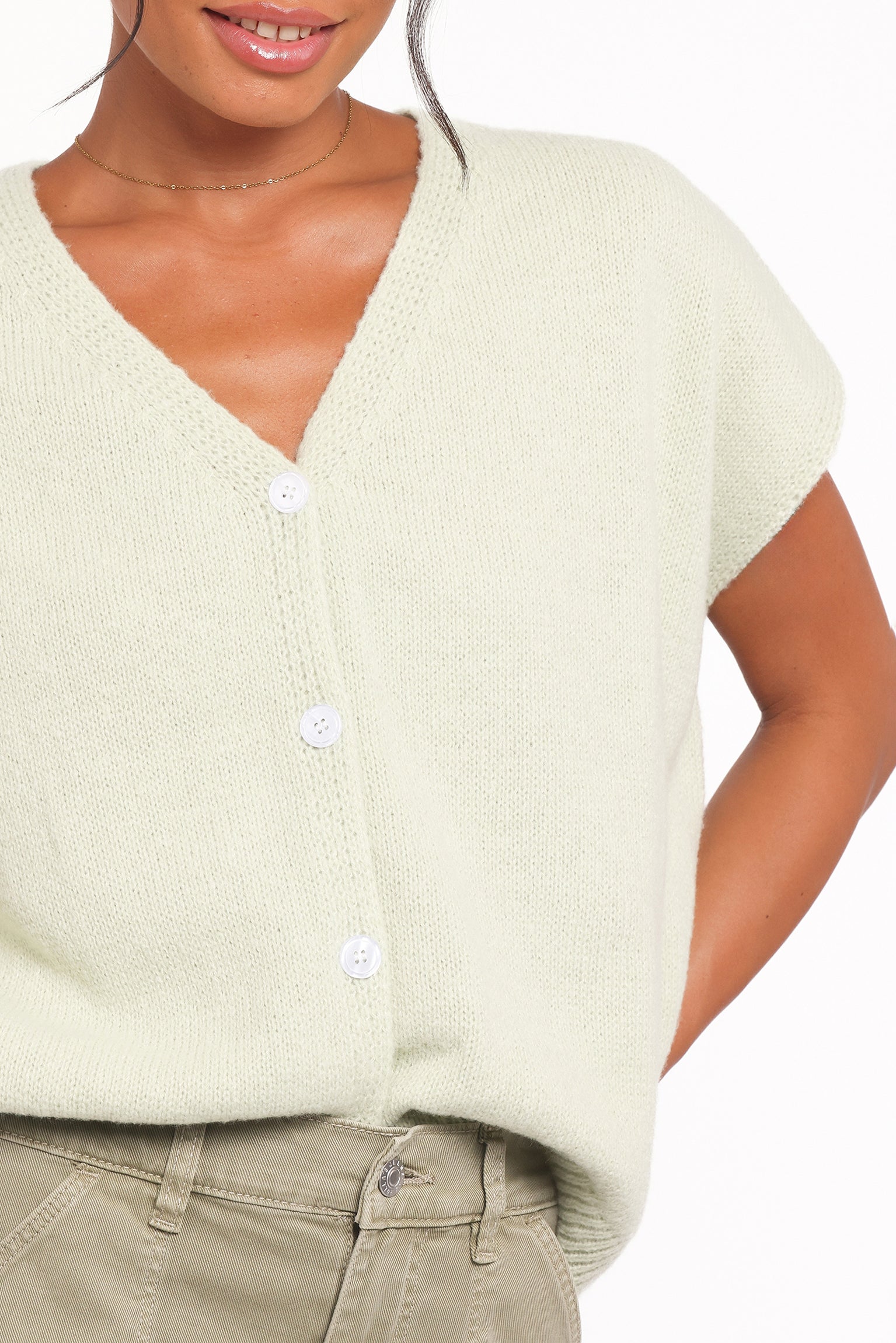 Mariana Knit Vest - Sage - Image 3