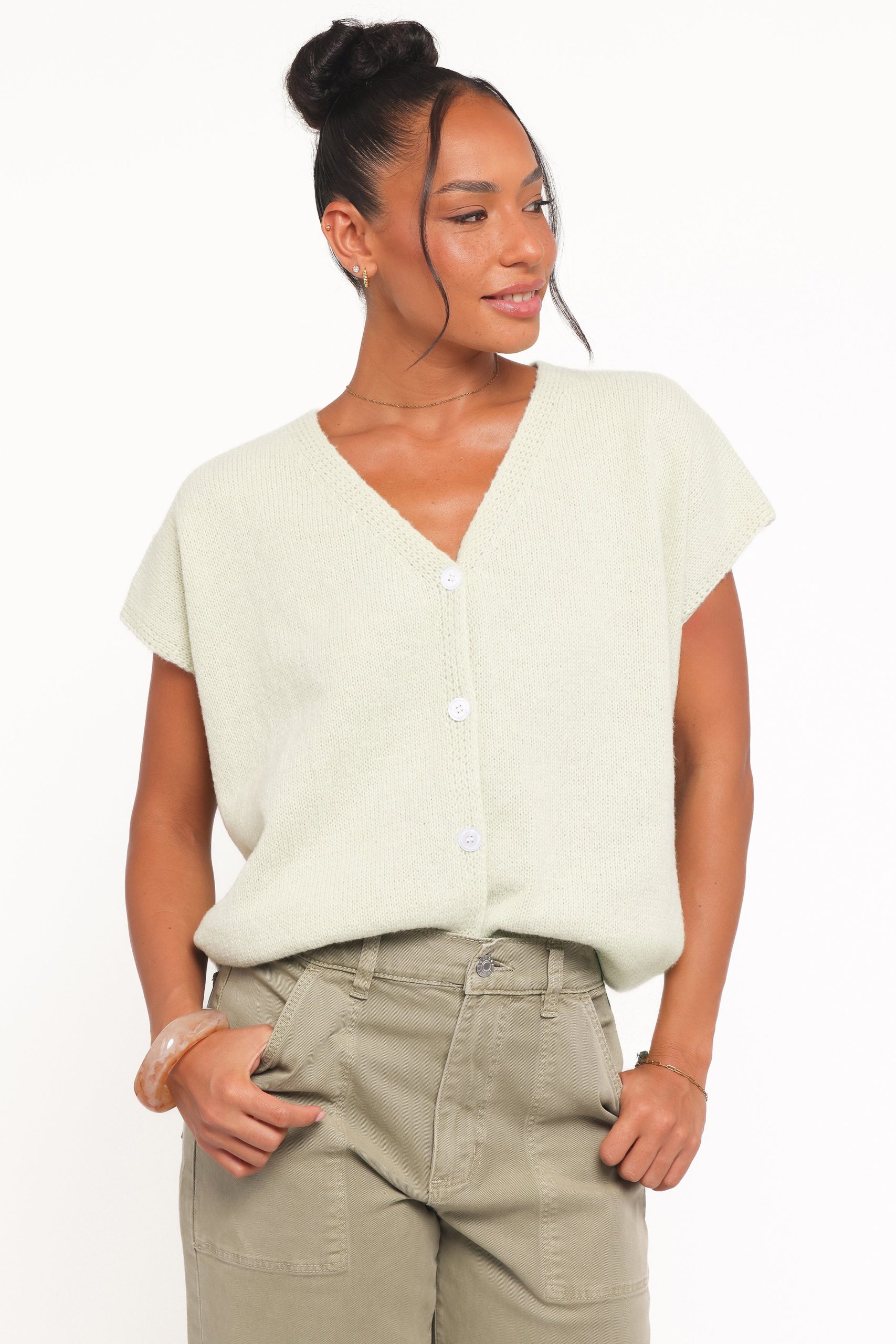 Mariana Knit Vest - Sage - Image 2