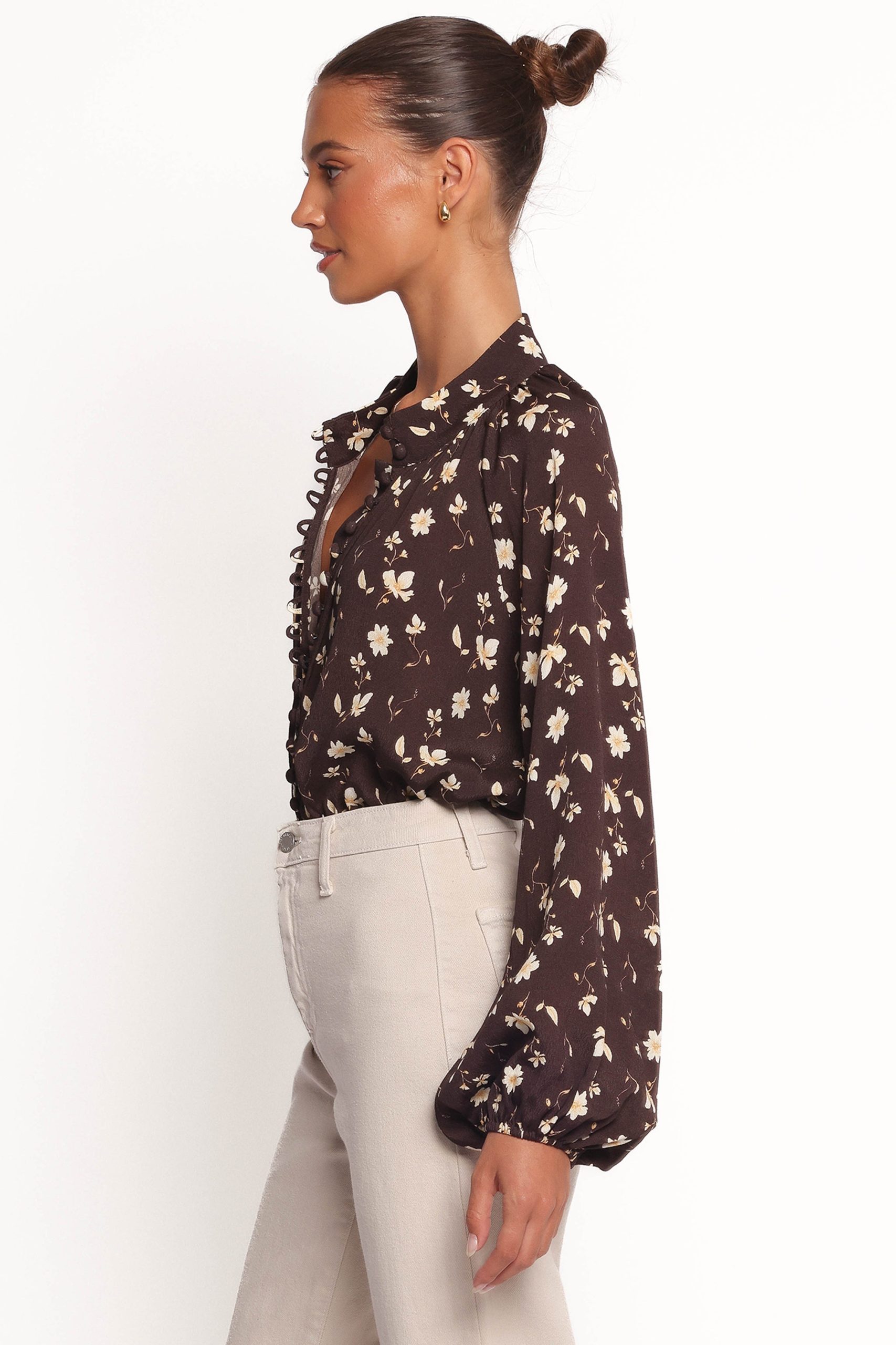 Marni Top - Brown Ditsy - Image 5