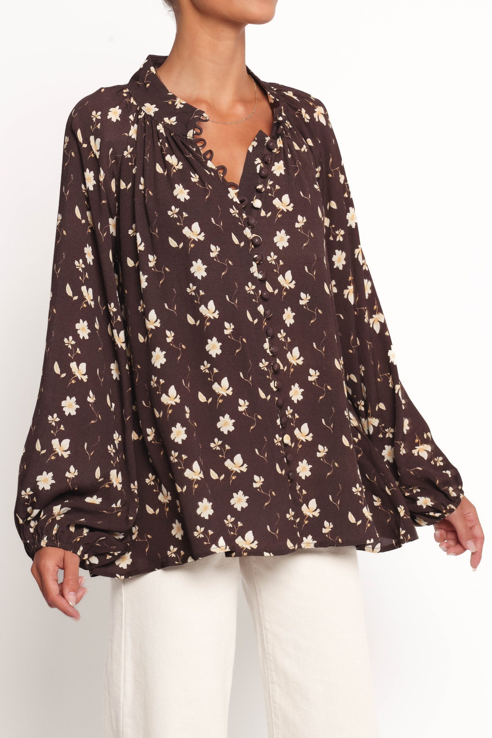 Marni Top - Brown Ditsy - Image 7