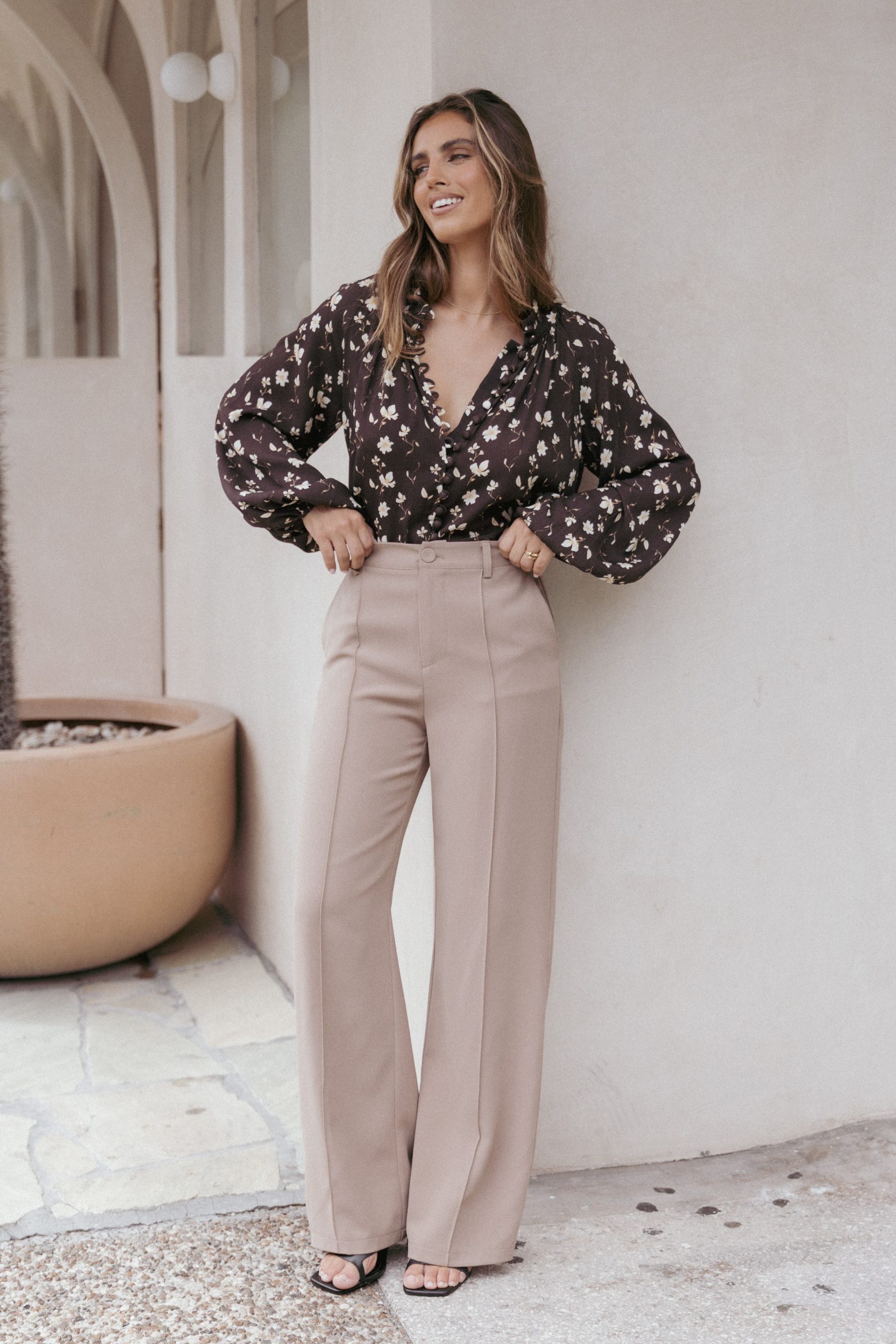 Marni Top - Brown Ditsy - Image 8