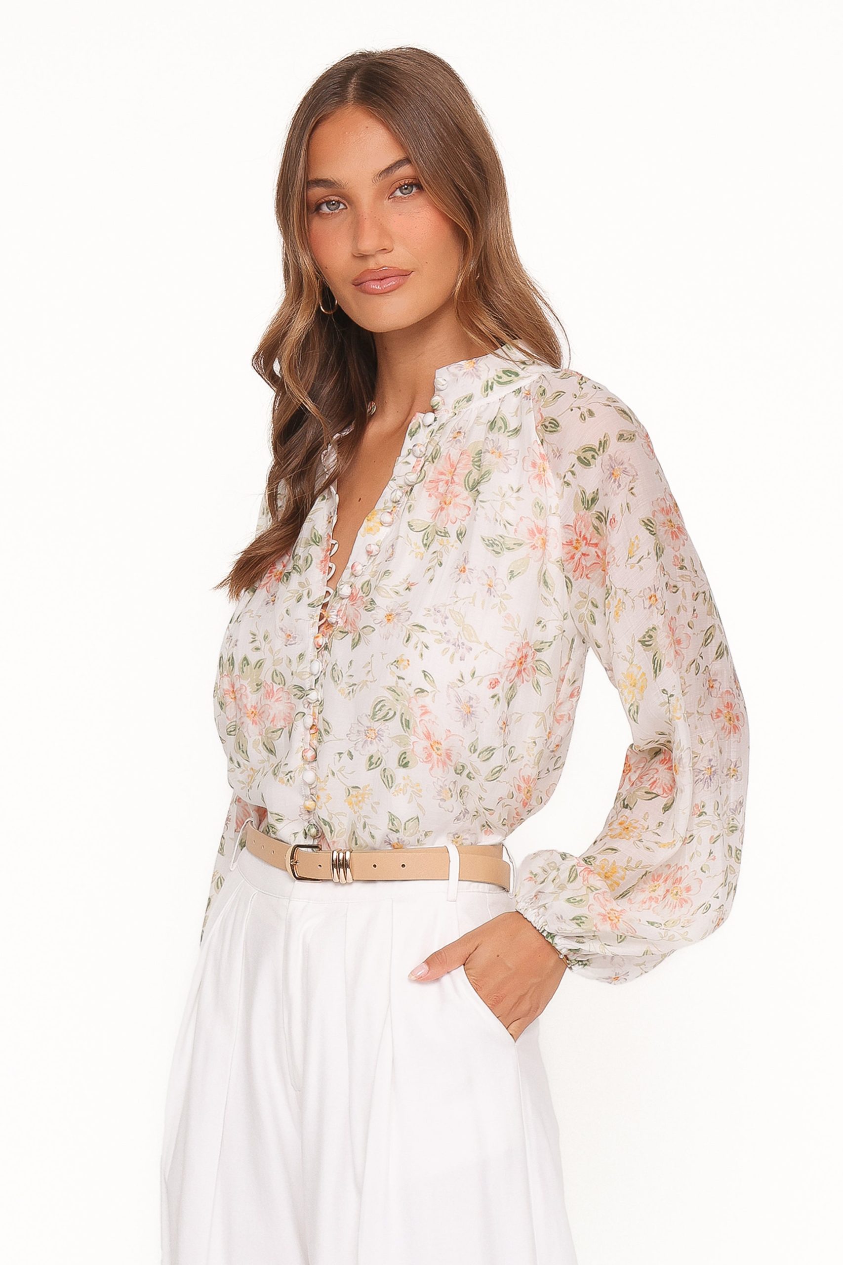 Marni Top - White Multi Floral - Image 4