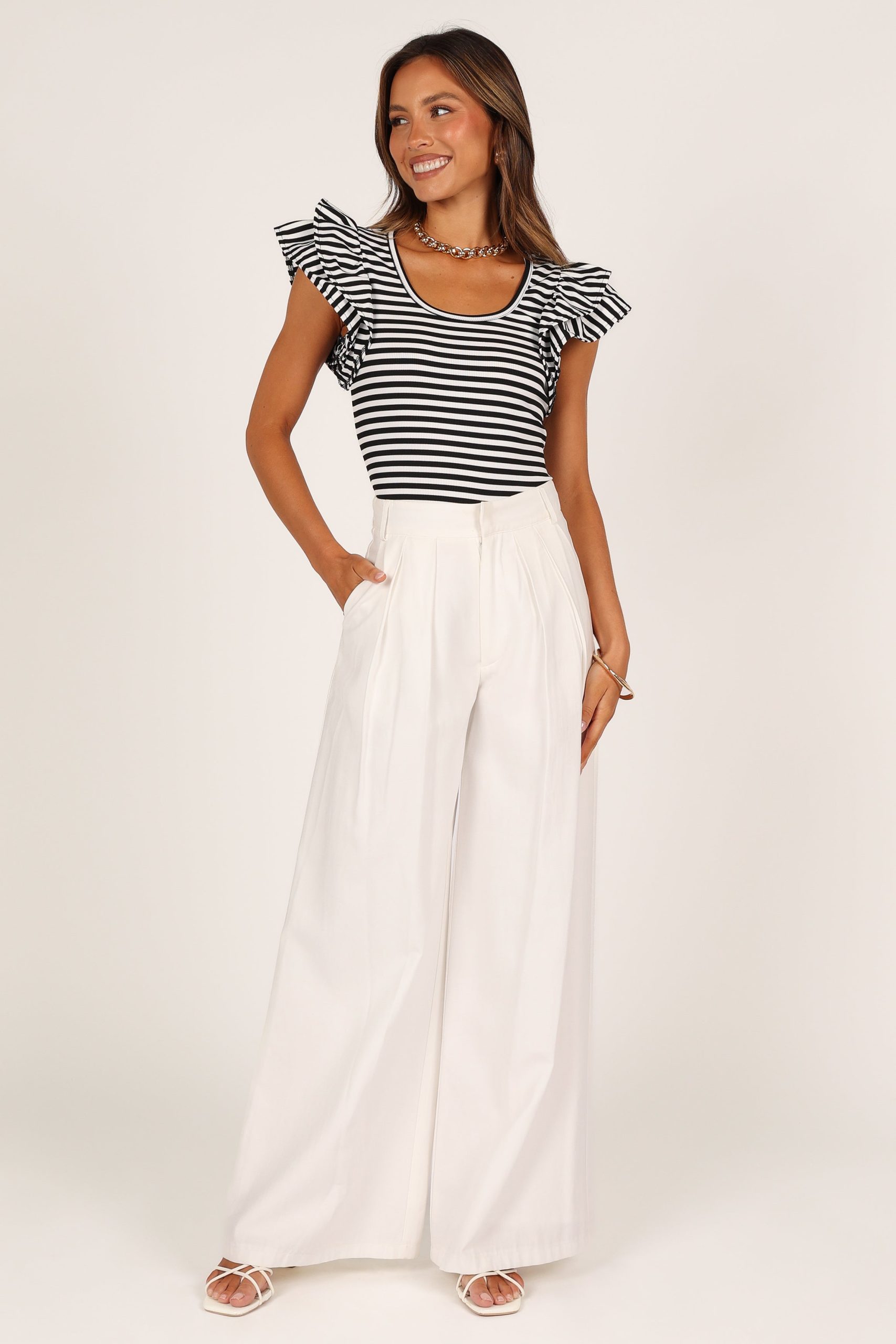 Martina Ribbed Top - Black Stripe - Image 5
