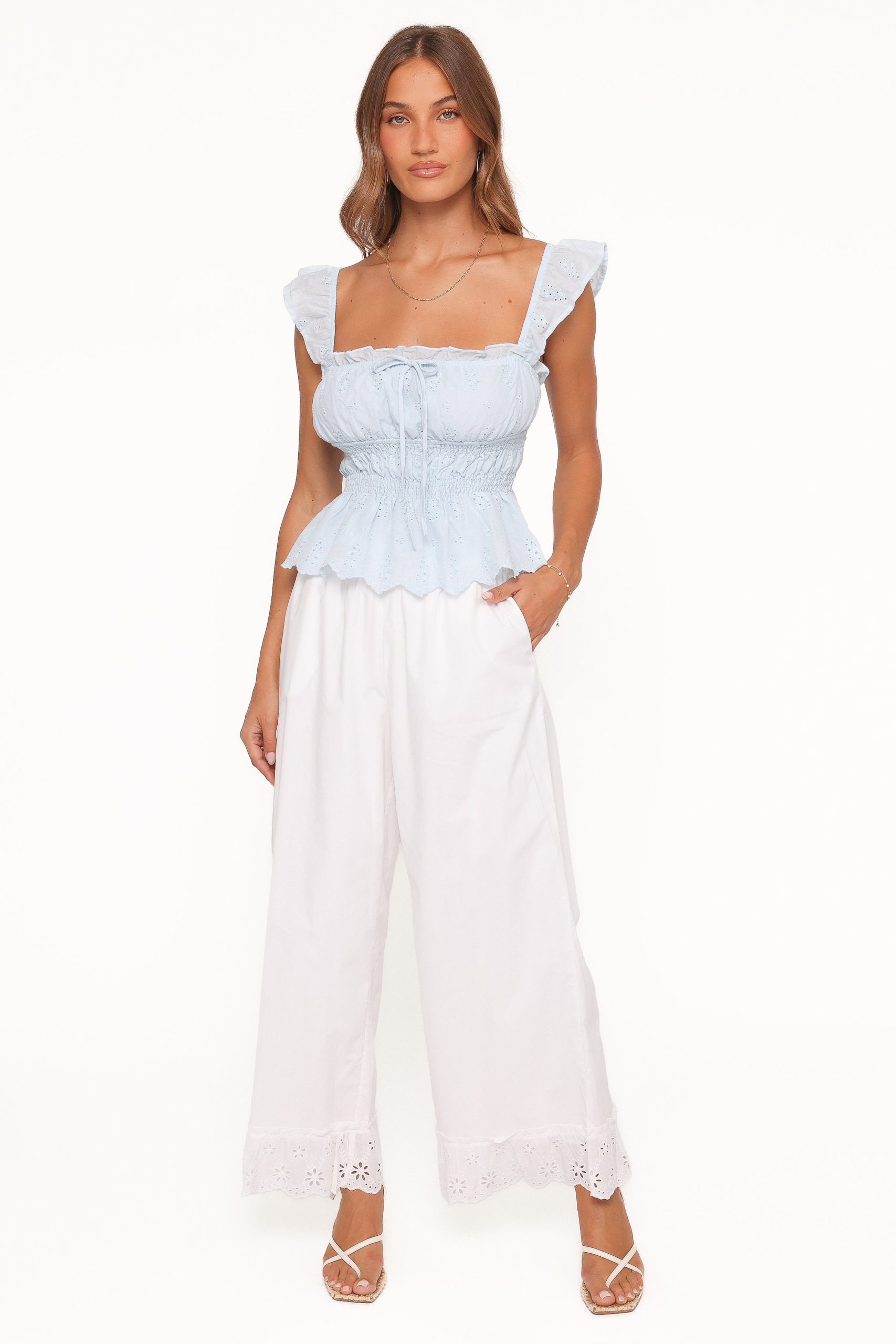 Melissa Peplum Top - Pale Blue - Image 6