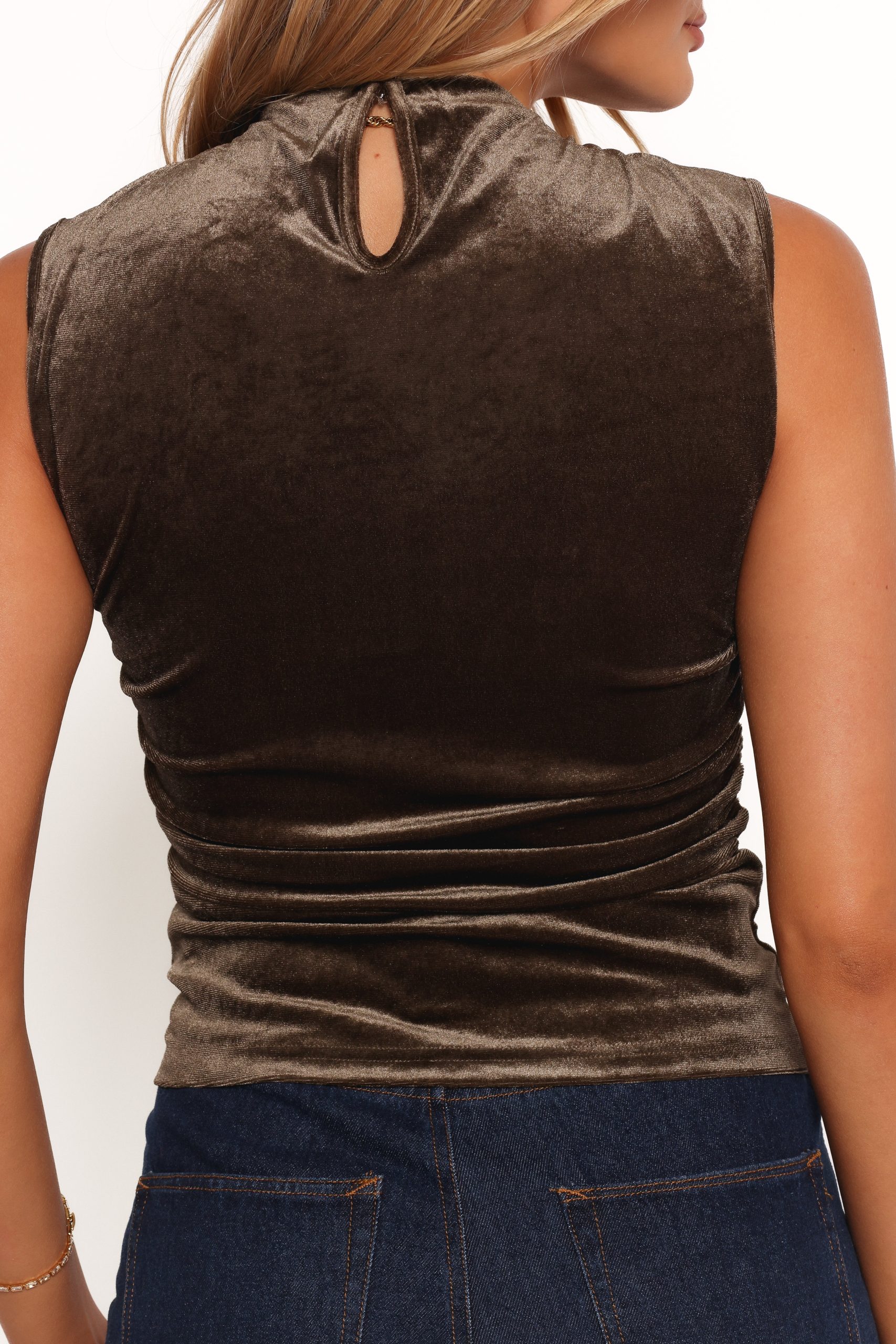 Nissa Velvet Top - Olive - Image 7