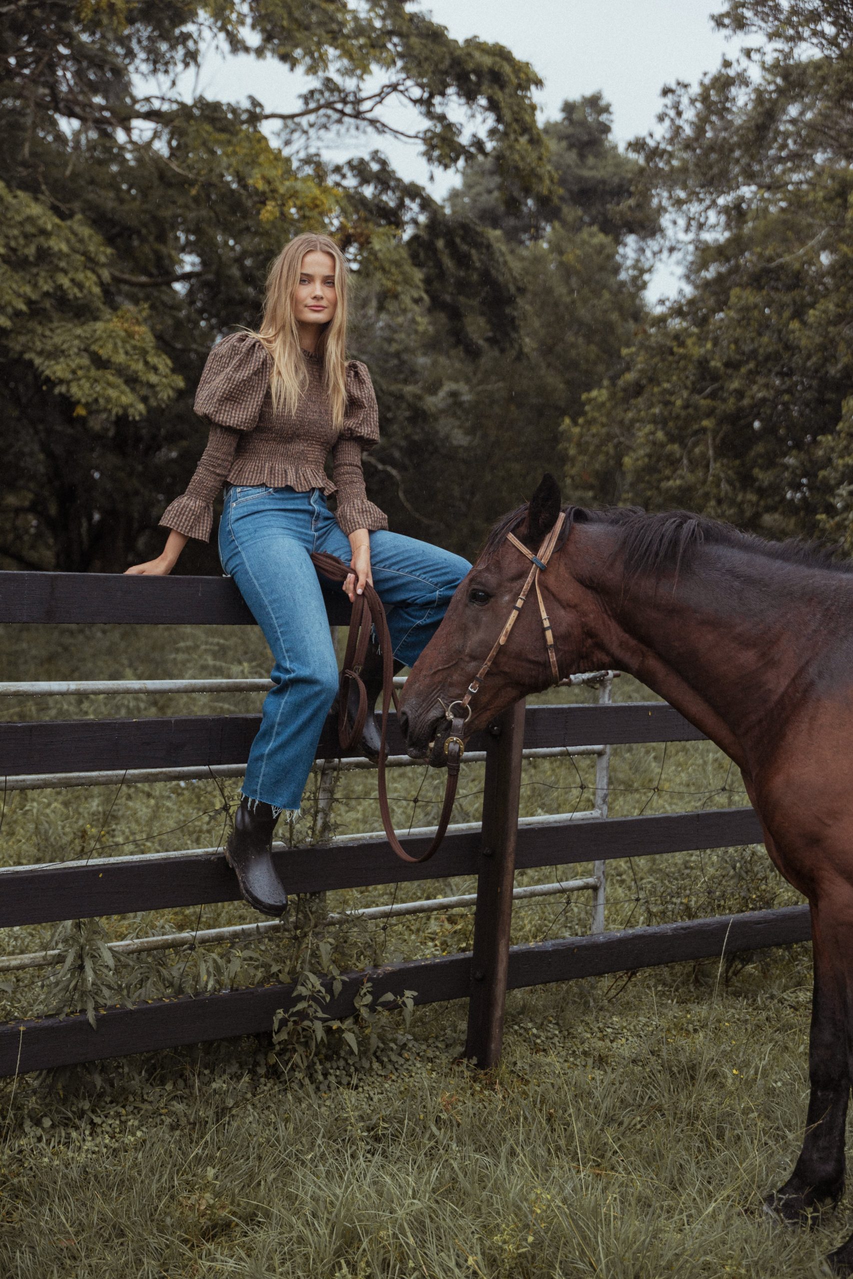 Nora Long Sleeve Top - Check - Image 2