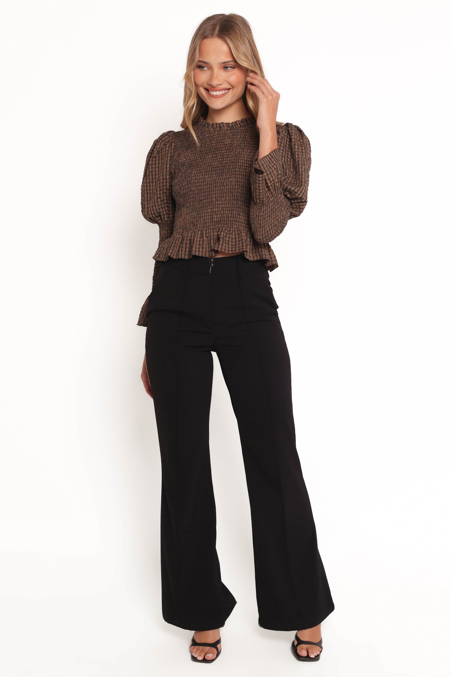 Nora Long Sleeve Top - Check - Image 4
