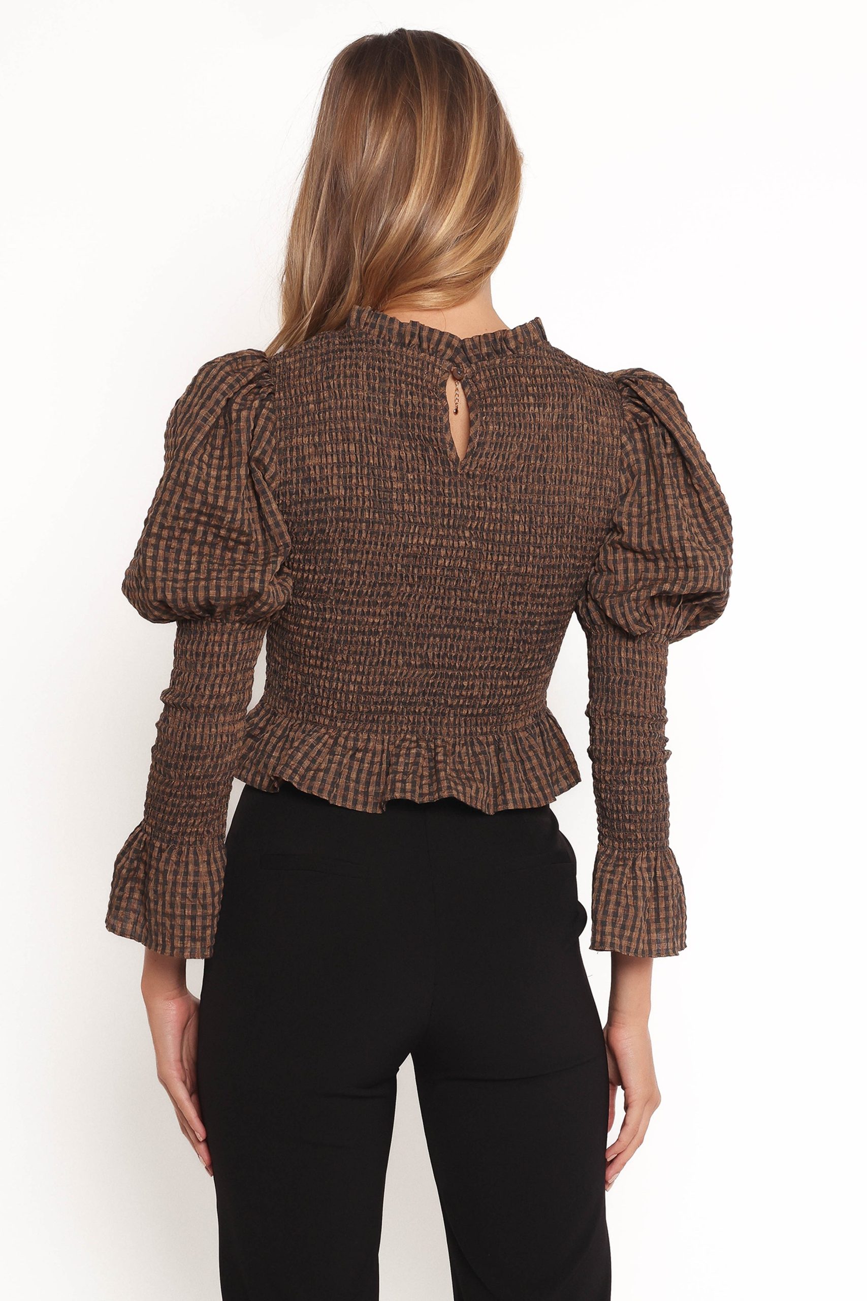 Nora Long Sleeve Top - Check - Image 6