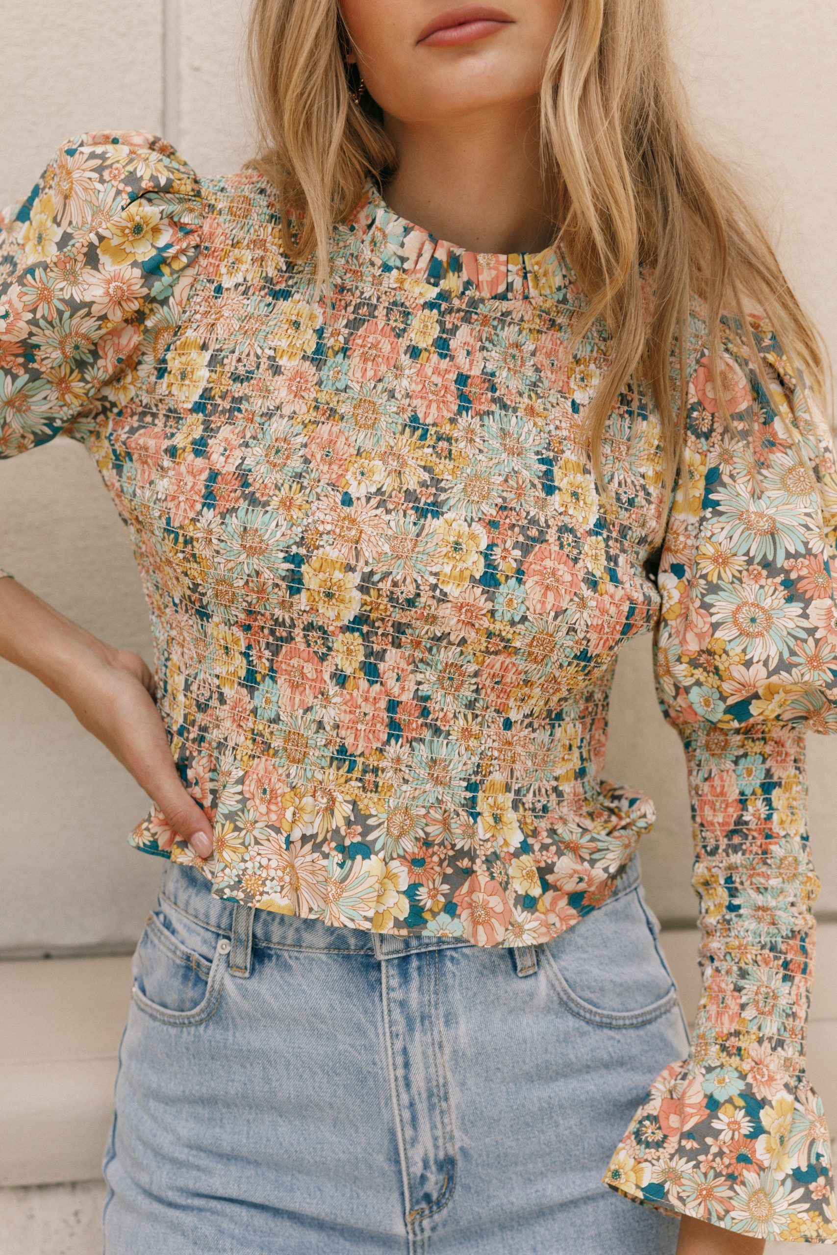 Novah Long Sleeve Top - Floral - Image 3