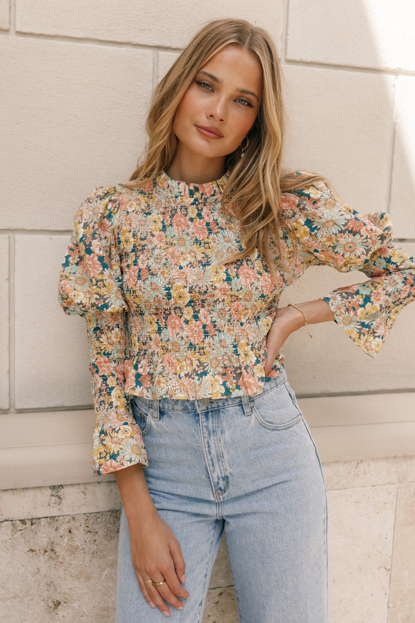 Novah Long Sleeve Top - Floral - Image 2