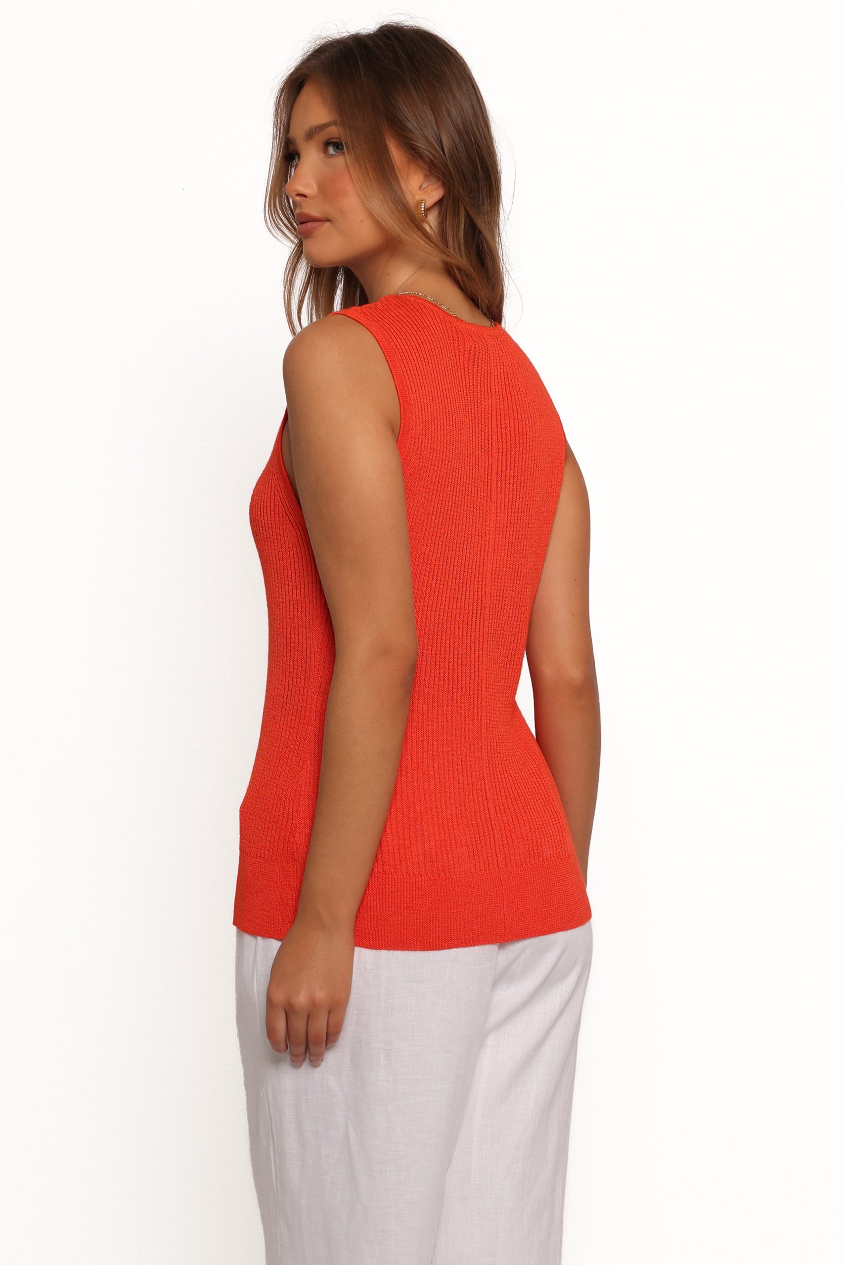 Parma Knit Vest Top - Blood Orange - Image 4