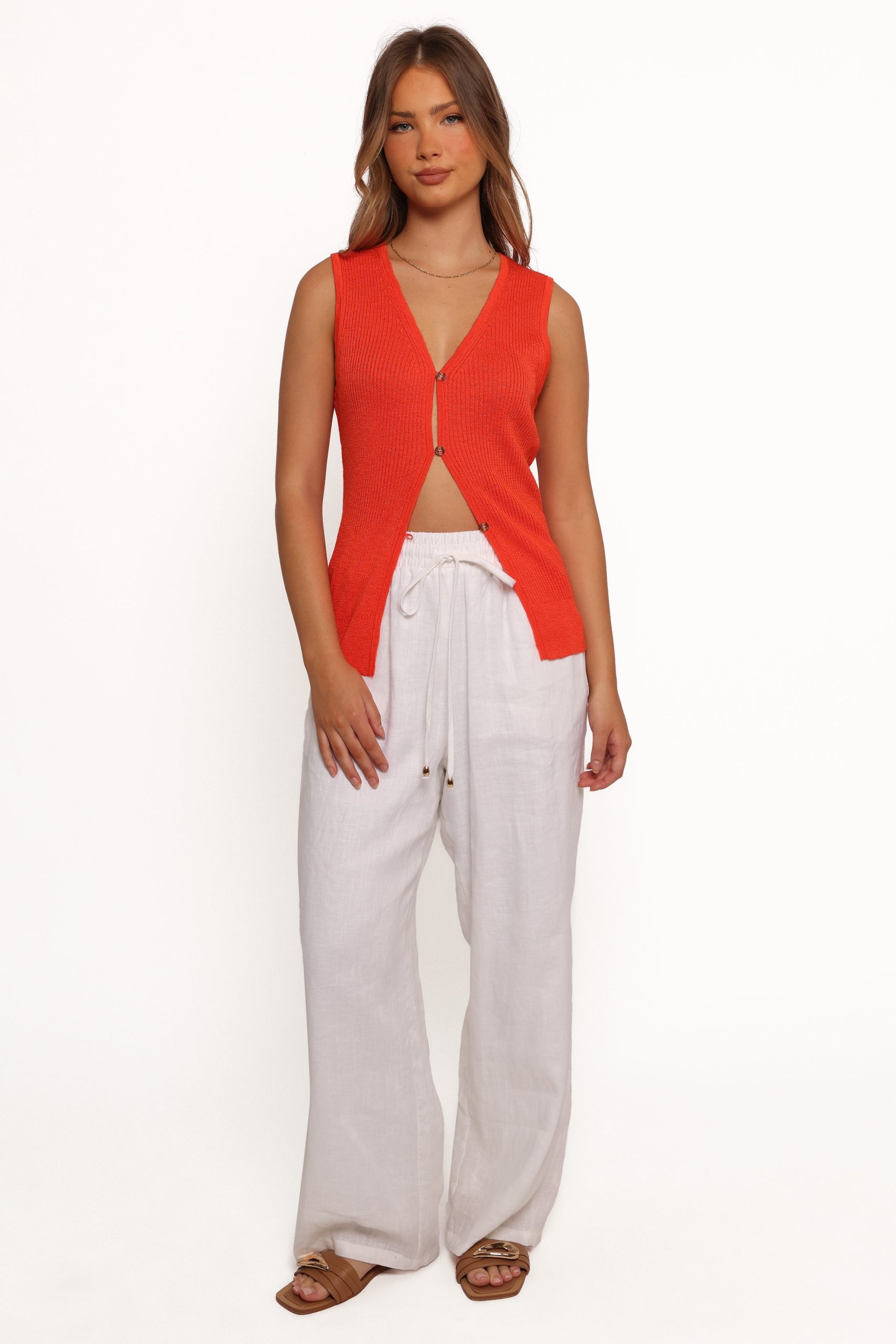 Parma Knit Vest Top - Blood Orange - Image 6