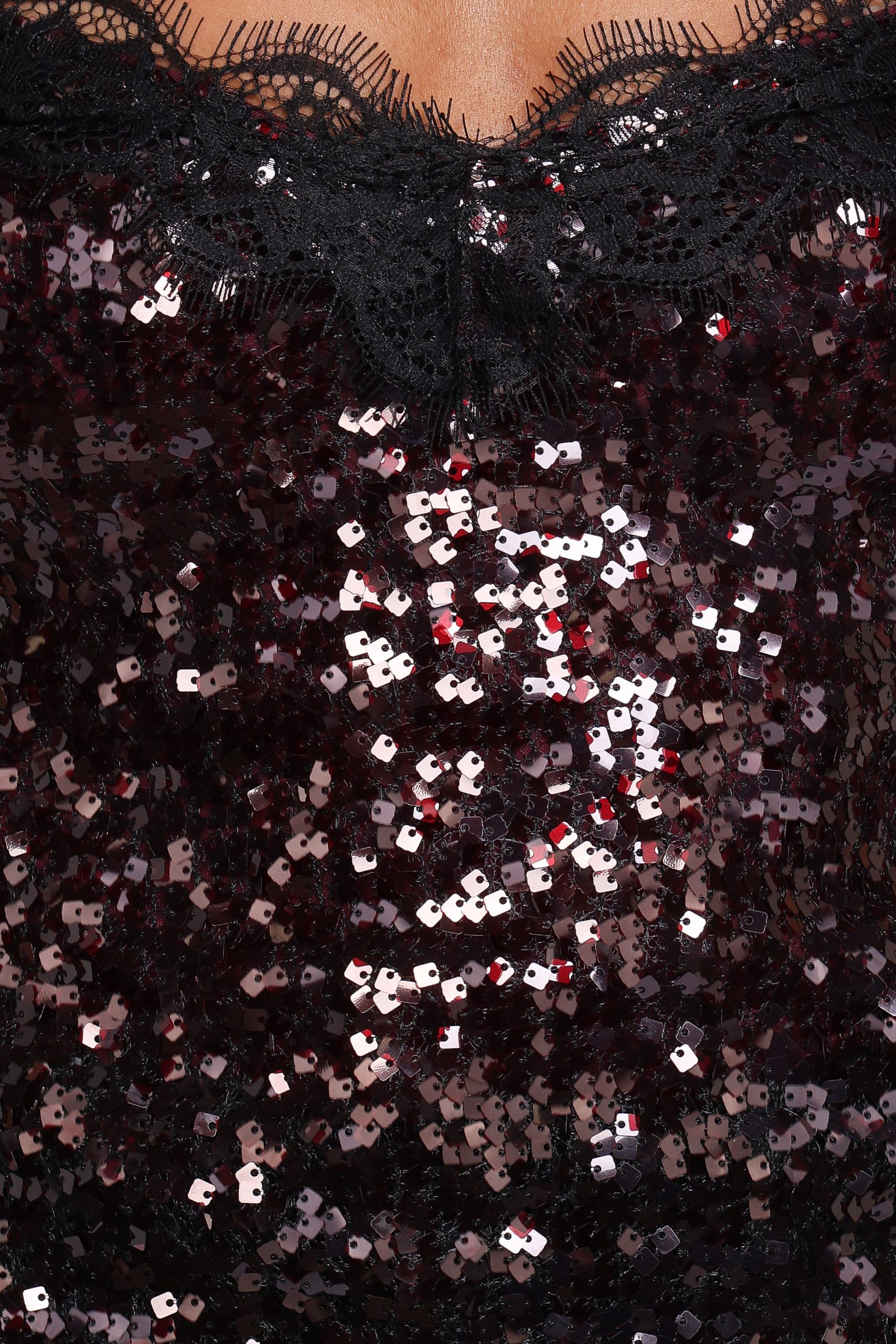 Pixie Lace And Sequins Cami - Burgundy - Image 7