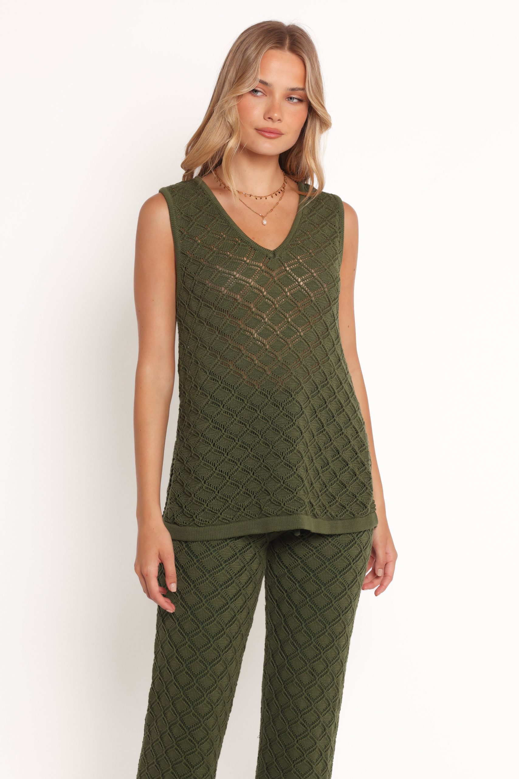 Sable Textured Knit Top - Olive - Image 3
