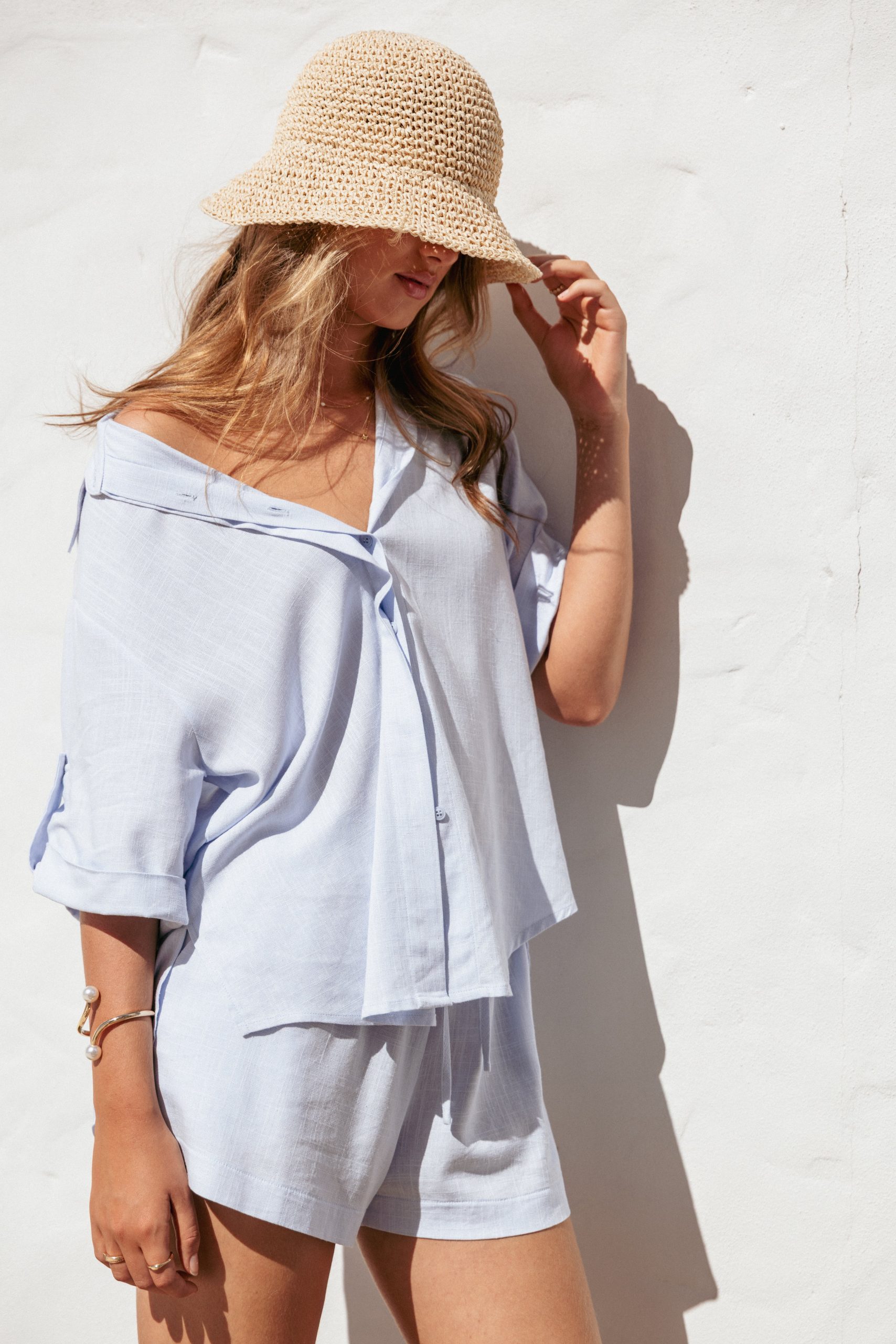 Shelley Short Sleeve Shirt - Pale Blue - Image 9