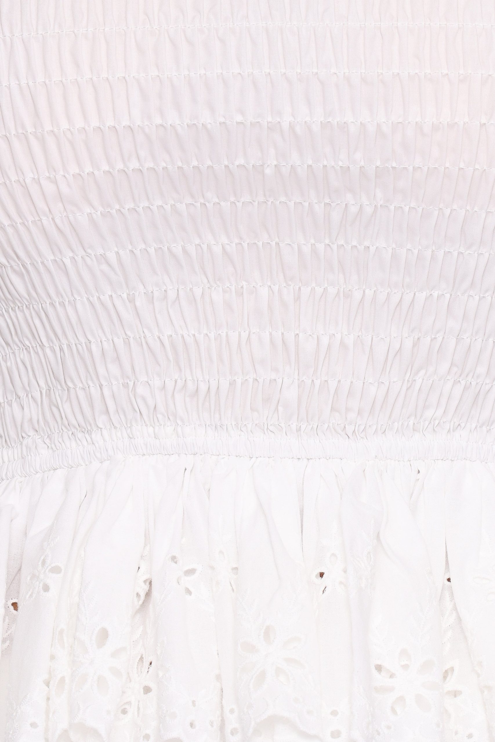 Stori Shirred Top - White Broderie - Image 7