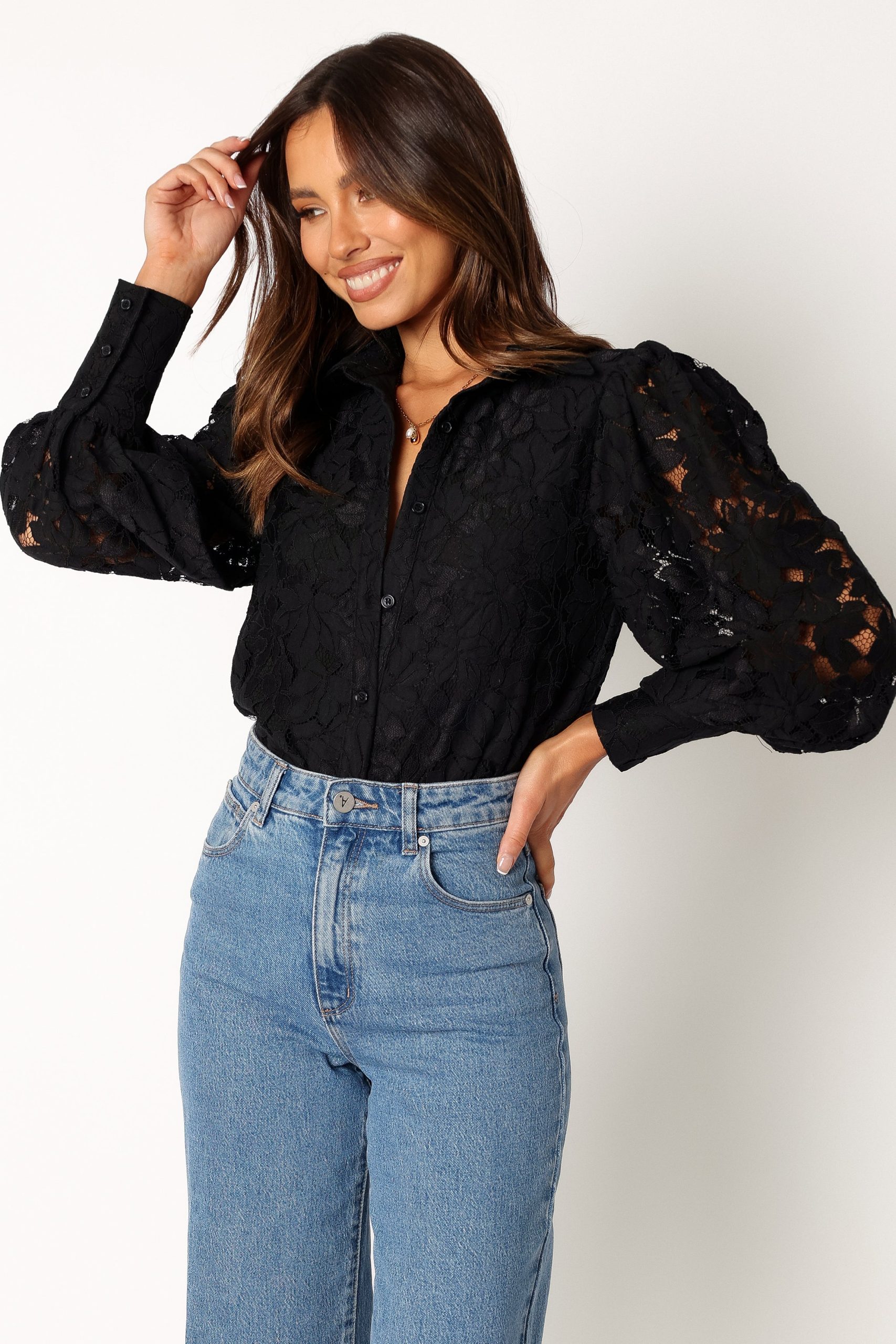 Tadeo Lace Shirt - Black - Image 2
