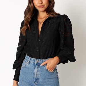Tadeo Lace Shirt - Black