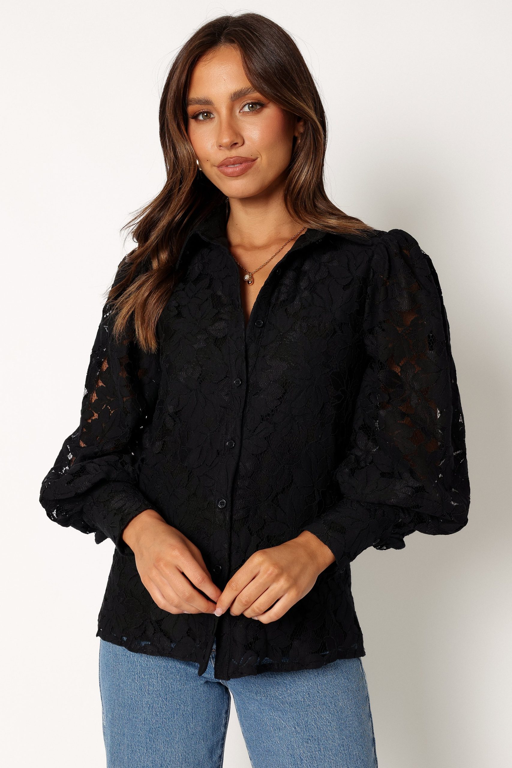 Tadeo Lace Shirt - Black - Image 8