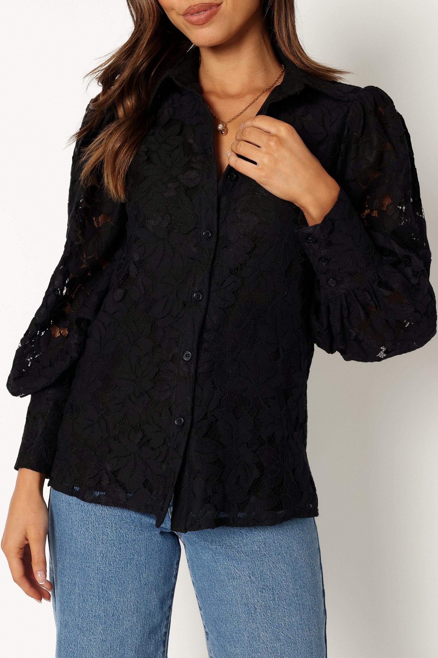 Tadeo Lace Shirt - Black - Image 9