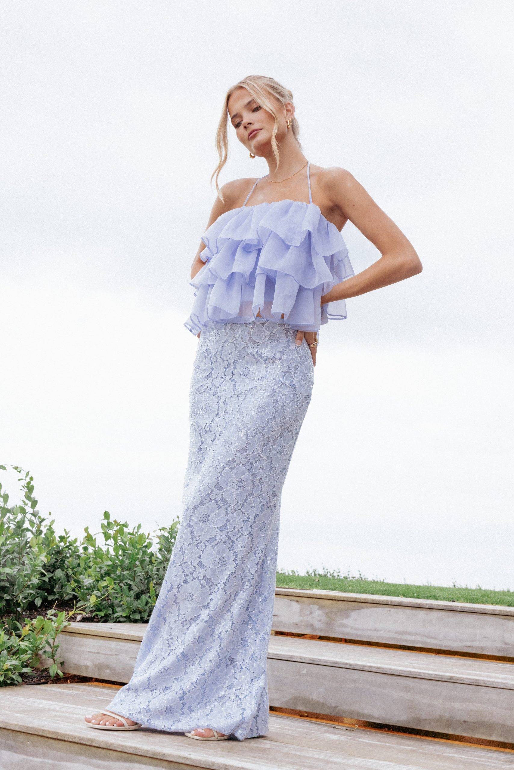 Taelya Flounce Top - Blue - Image 8