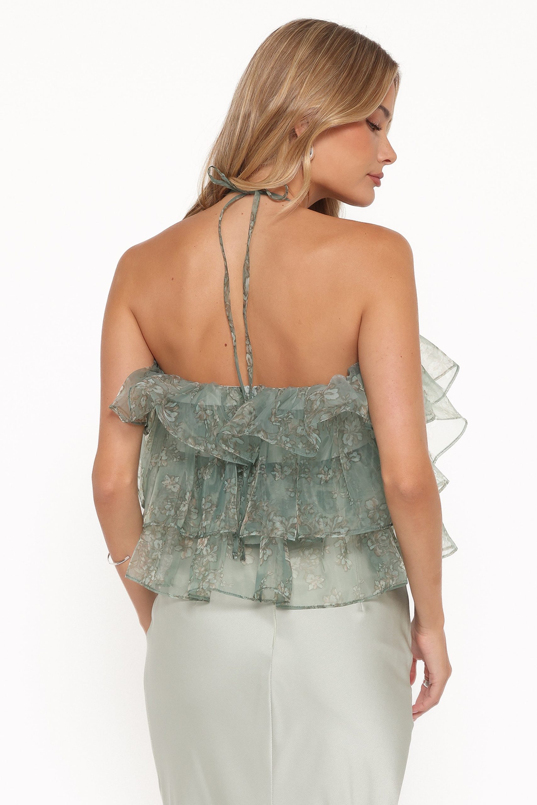 Taelya Flounce Top - Mint Green Floral - Image 5