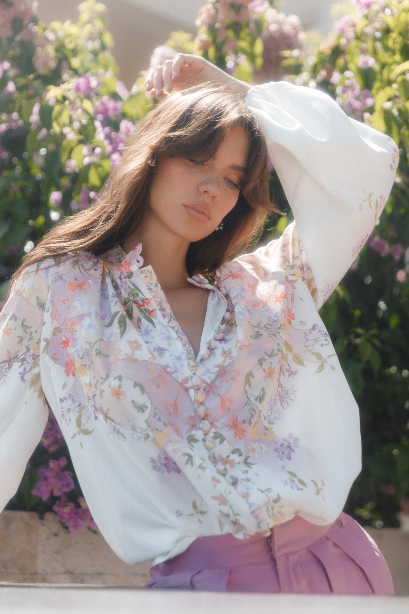 Tiarna Shirt - White Floral - Image 2