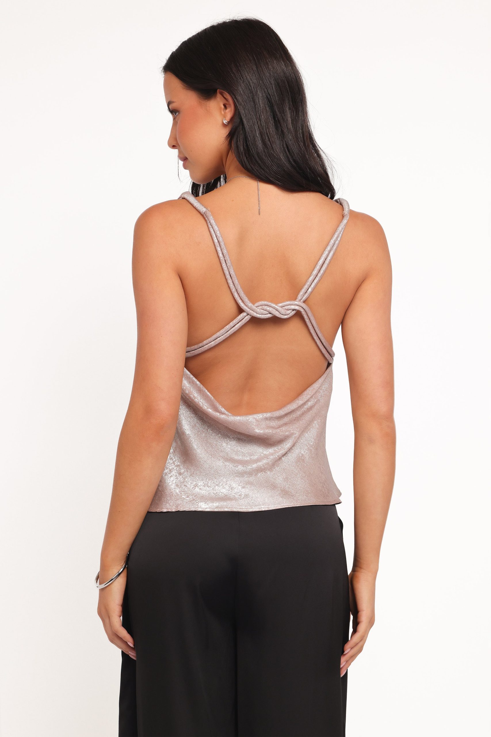 Vita Cowl Neck Cami Top - Champagne - Image 4