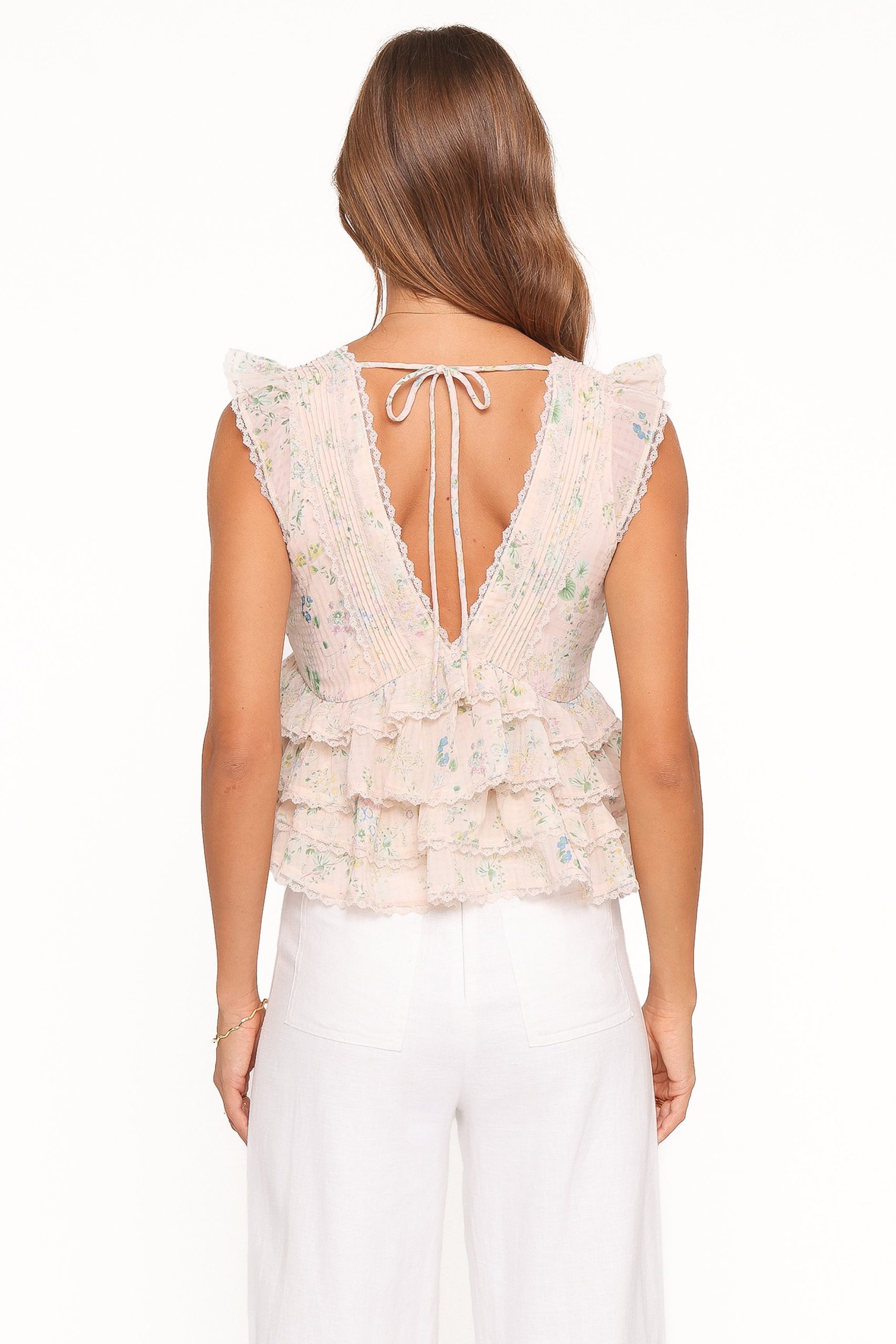 Yana Ruffle Top - Pastel Pink Floral - Image 5