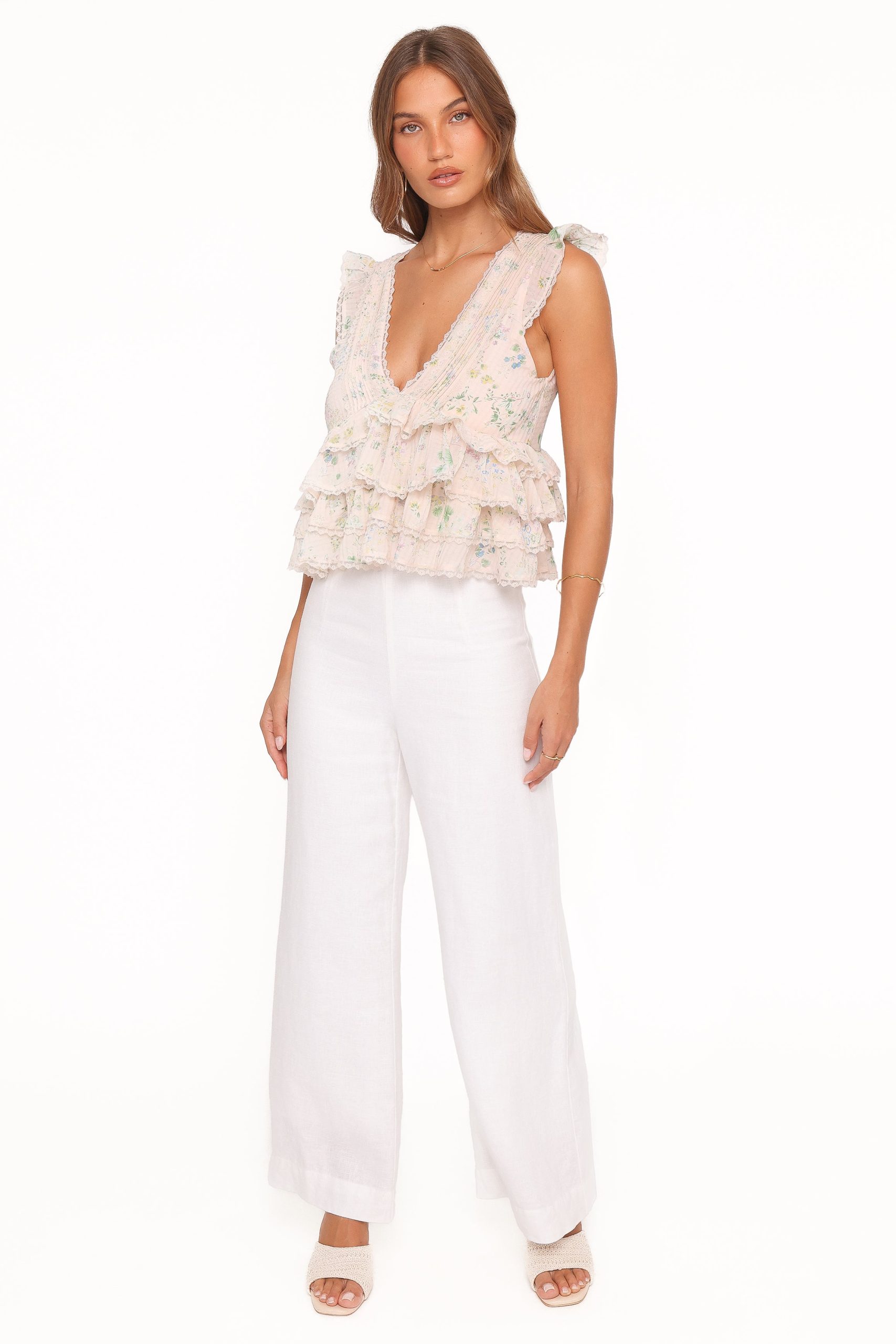 Yana Ruffle Top - Pastel Pink Floral - Image 6
