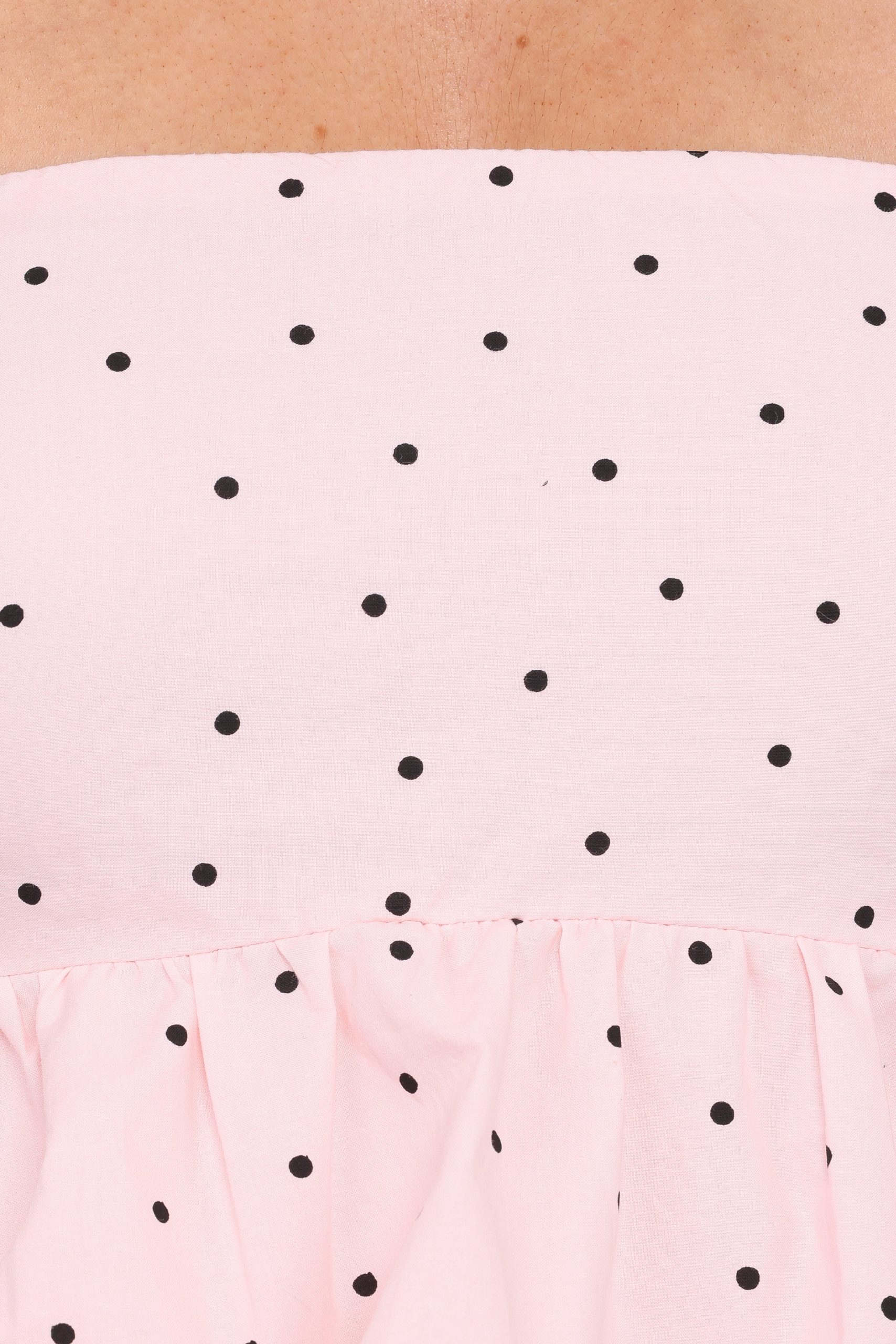 Yvanna Bubble Hem Top - Pink Dot - Image 7