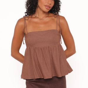 Zephyra Baby Doll Top - Brown