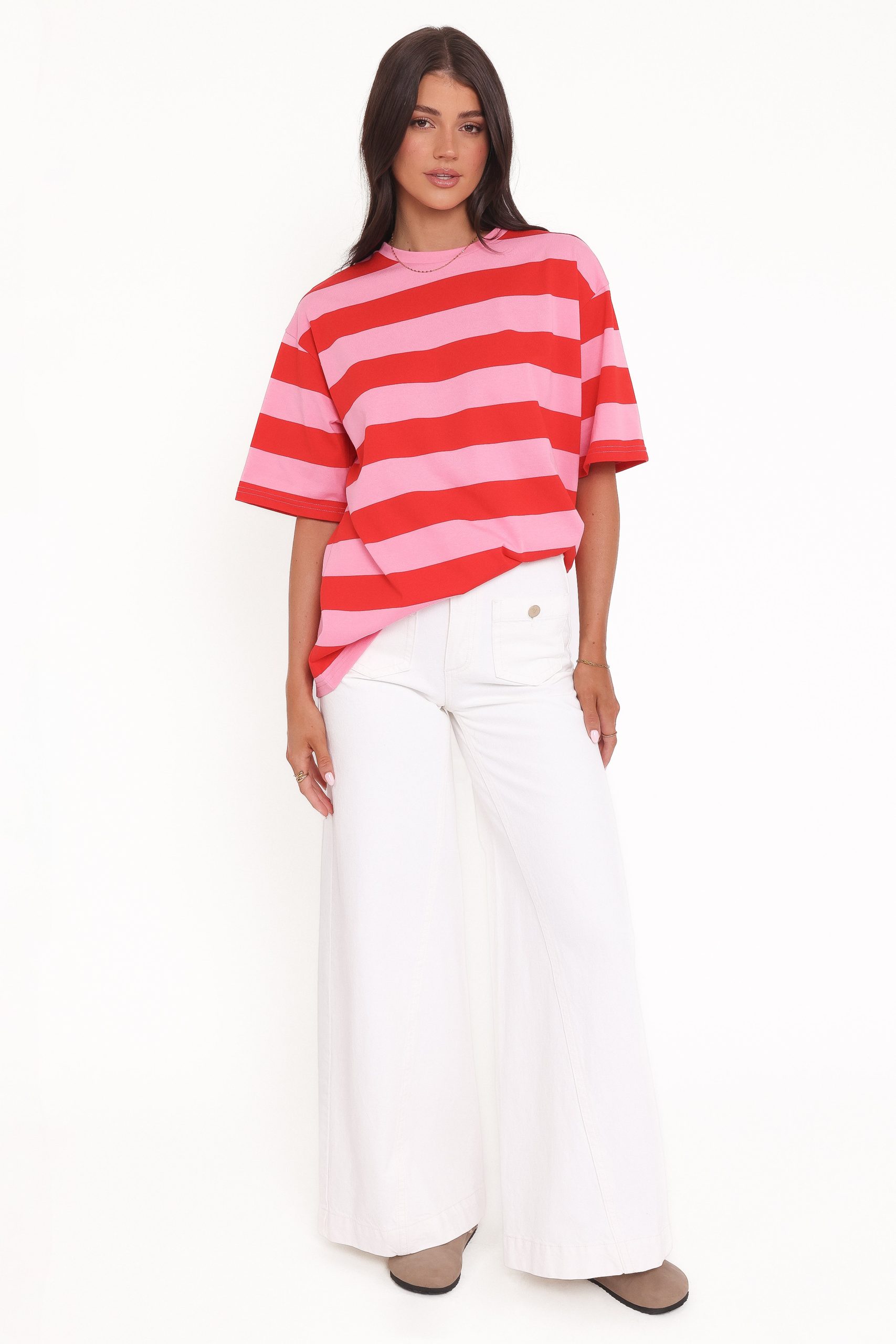 Zestora Tee - Red Pink Stripe - Image 2
